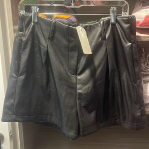 Black Leather Shorts